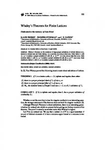 Whaley's Theorem for Finite Lattices