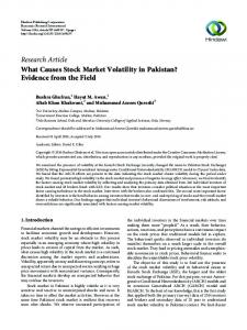 What Causes Stock Market Volatility in Pakistan? Evidence from the ...