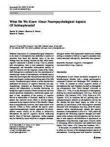 What Do We Know About Neuropsychological Aspects Of ...