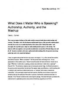 What Does it Matter Who is Speaking - David J. Gunkel