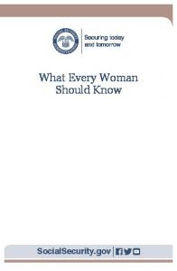 What Every Woman Should Know - Social Security