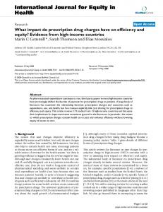 What impact do prescription drug charges have on efficiency and