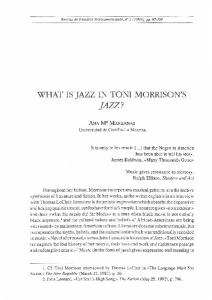 WHAT IS JAZZ IN TONI MORRISON'S jAZZ?