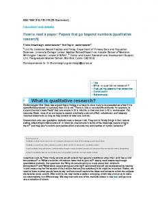 What is qualitative research?