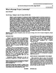 What is Strategic Project Leadership?