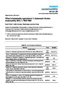 What Is Sustainable Agriculture? - MDPI