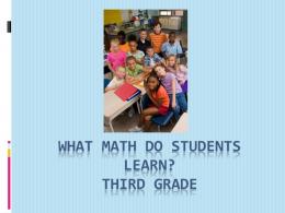 What math do students learn? Third grade