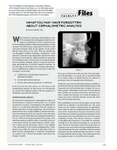 what you may have forgotten about cephalometric analysis