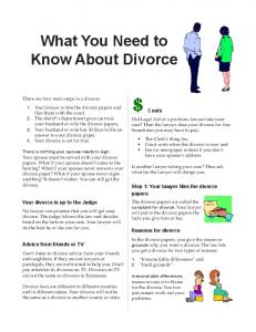 What You Need to Know About Divorce