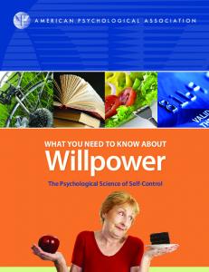 What You Need to Know about Willpower - American Psychological ...