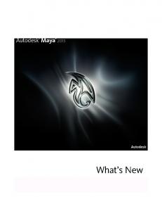 whats new in Maya 2013