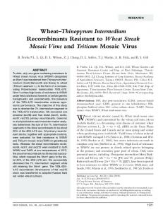 Wheat streak mosaic virus