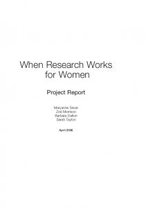 When Research Works for Women - Staff