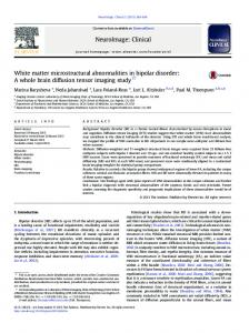 White matter microstructural abnormalities in bipolar ...