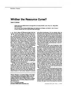 Whither the Resource Curse? - University of Pittsburgh