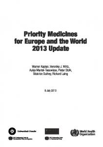 WHO Priority Medicines Report - World Health Organization