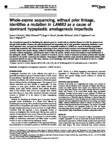 Whole-exome sequencing, without prior linkage ... - BioMedSearch