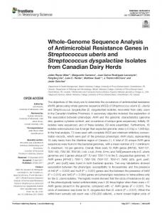 Whole-Genome Sequence Analysis of Antimicrobial ... - Frontiers