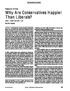 Why Are Conservatives Happier Than Liberals?