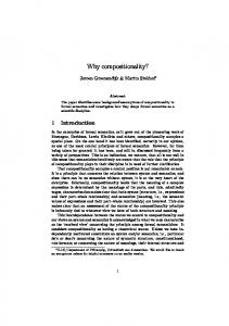 Why compositionality?