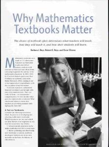 Why Mathematics Textbooks Matter