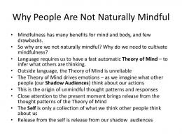 Why People Are Not Naturally Mindful