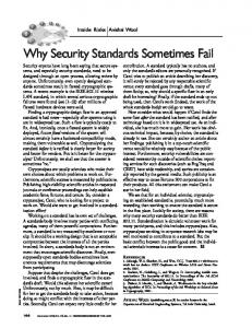 Why Security Standards Sometimes Fail