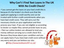 why should you choose text loans?