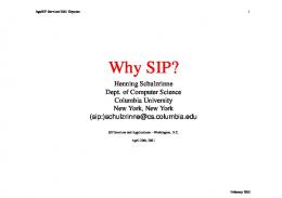 Why SIP? - Columbia CS - Columbia University