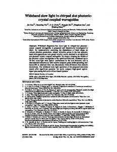 Wideband slow light in chirped slot photonic- crystal ... - OSA Publishing