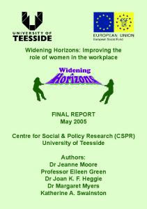 Widening Horizons - Teesside University