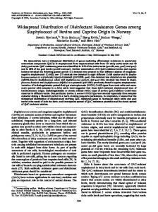 Widespread Distribution of Disinfectant Resistance Genes among ...