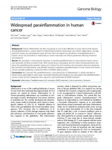 Widespread parainflammation in human cancer - Semantic Scholar