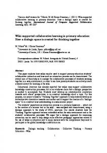 Wiki-supported collaborative learning in primary ... - Semantic Scholar