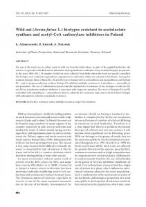 Wild oat (Avena fatua L.) biotypes resistant to acetolactate synthase ...