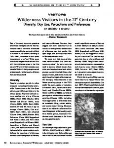 Wilderness Visitors in the 21st Century - CiteSeerX