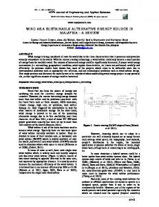 wind as a sustainable alternative energy source in ... - ARPN Journals