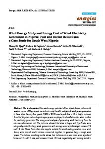 Wind Energy Study and Energy Cost of Wind Electricity ... - MDPI