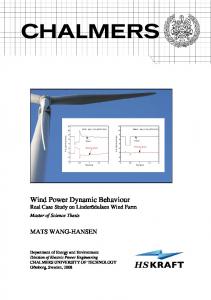 Wind Power Dynamic Behaviour