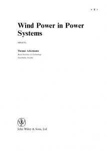 Wind Power in Power Systems