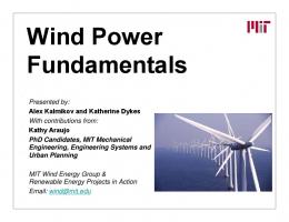 Wind Power Wind Power Fundamentals - MIT