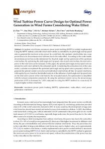 Wind Turbine Power Curve Design for Optimal Power ... - MDPI