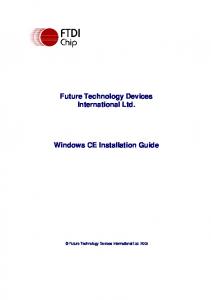 Windows CE Installation Guide