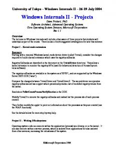 Windows Internals II - Projects