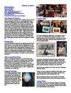 Winter 2011 Newsletter