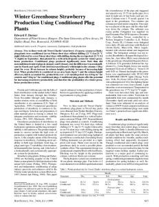 Winter Greenhouse Strawberry Production Using ... - HortScience