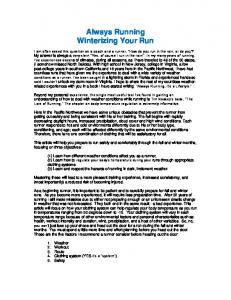 Winterizing Your Run