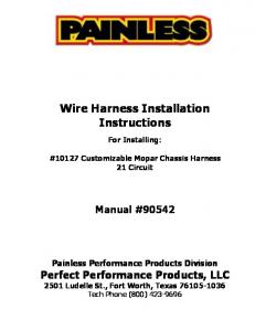 Wire Harness Installation Instructions