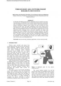 wireless body area network for hip rehabilitation system - CiteSeerX