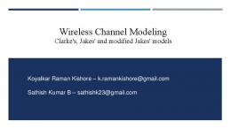 Wireless Channel Modeling - EE@IITM